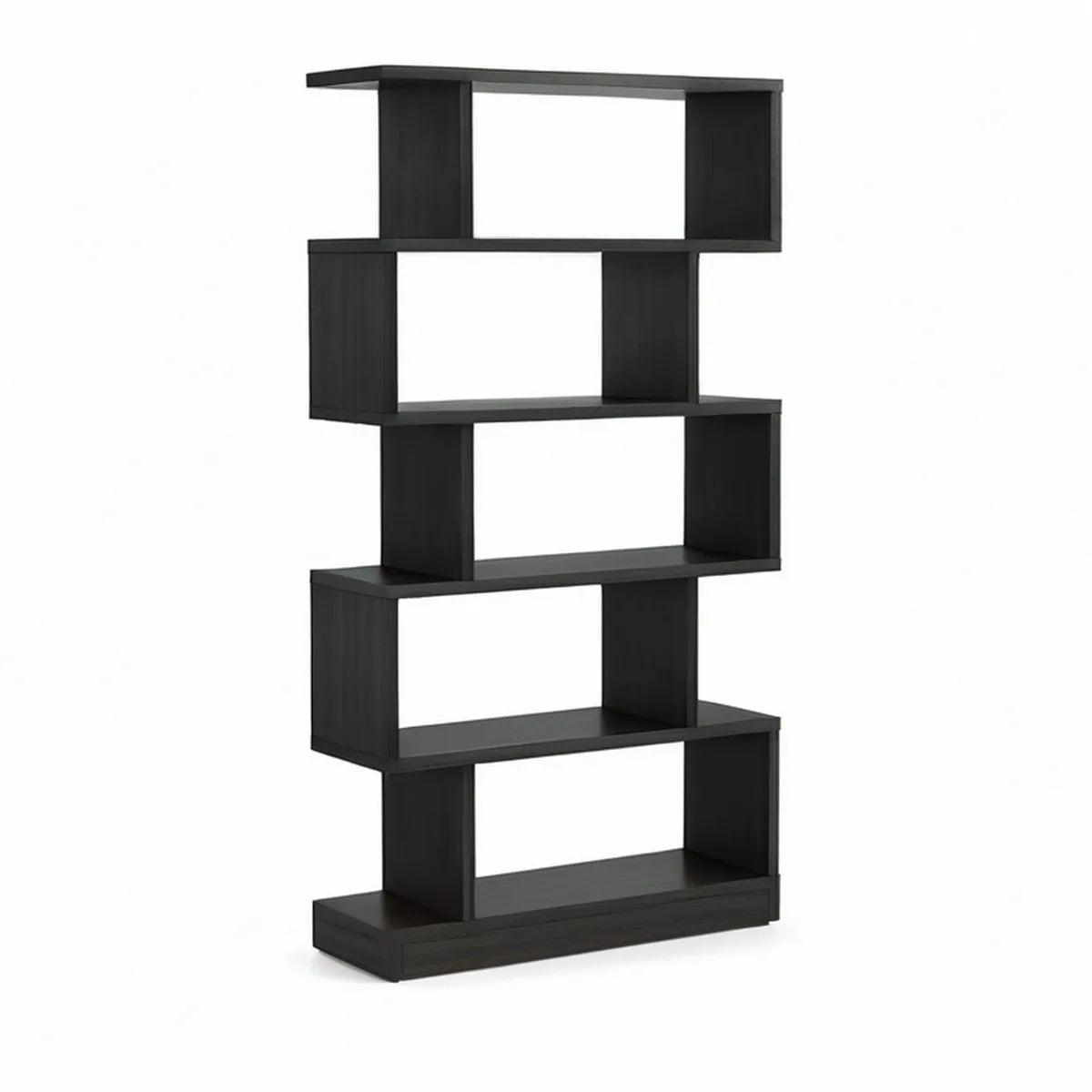 Estante Zigzag em MDF Preto 80 x 24 x 192 cm