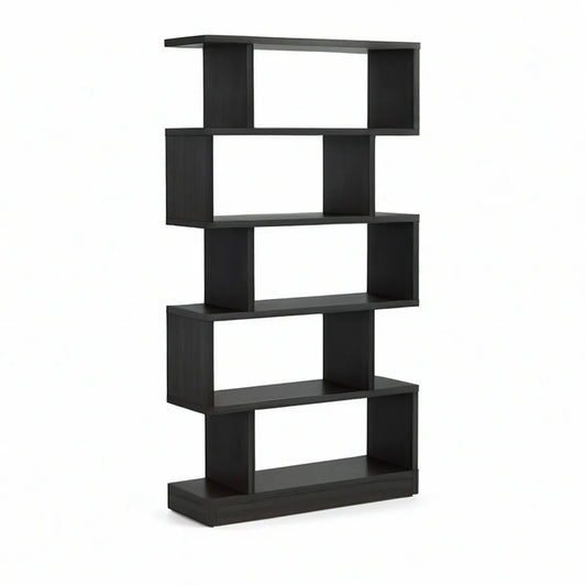 Estante Zigzag em MDF Preto 80 x 24 x 192 cm