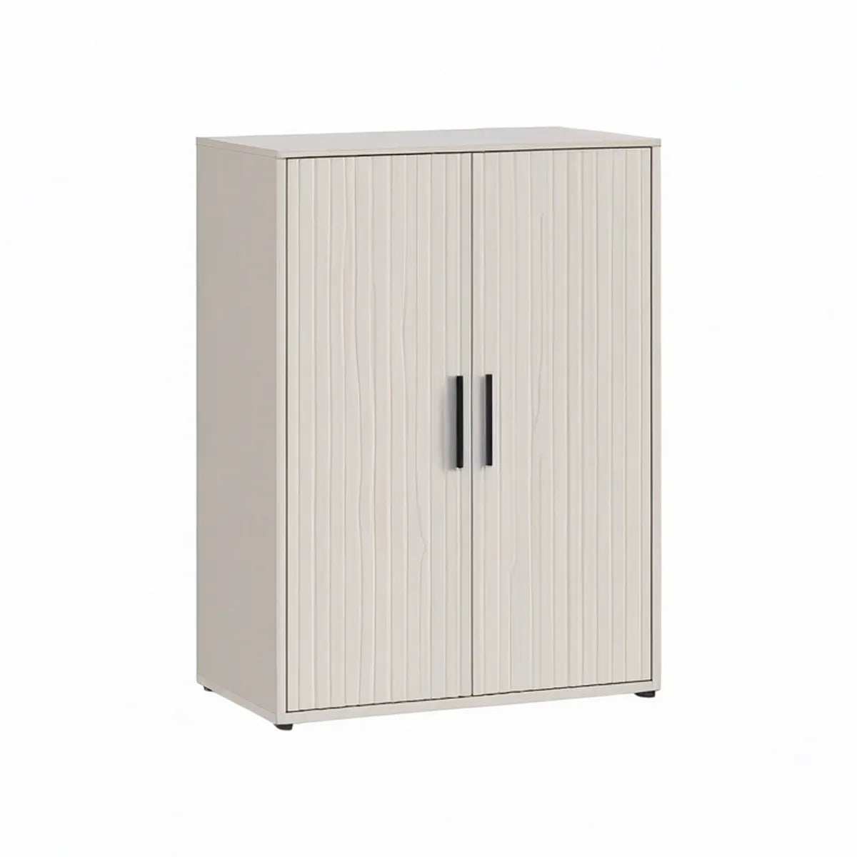 Armário de Escritório com 2 Portas em MDF Melaminado Branco e Preto, 80 x 40 x 120 cm