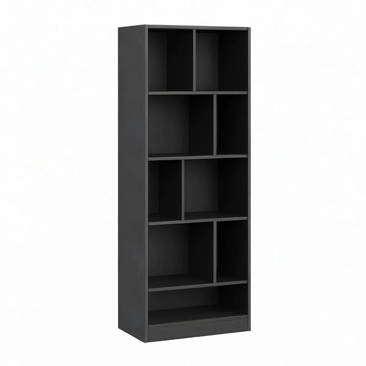Estante Vertical para Livros 60 x 24 x 180 cm em Aglomerado Revestido a Melamina Preta