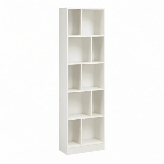 Estante Vertical com 10 Nichos em Aglomerado Branco, 50 x 24 x 190 cm