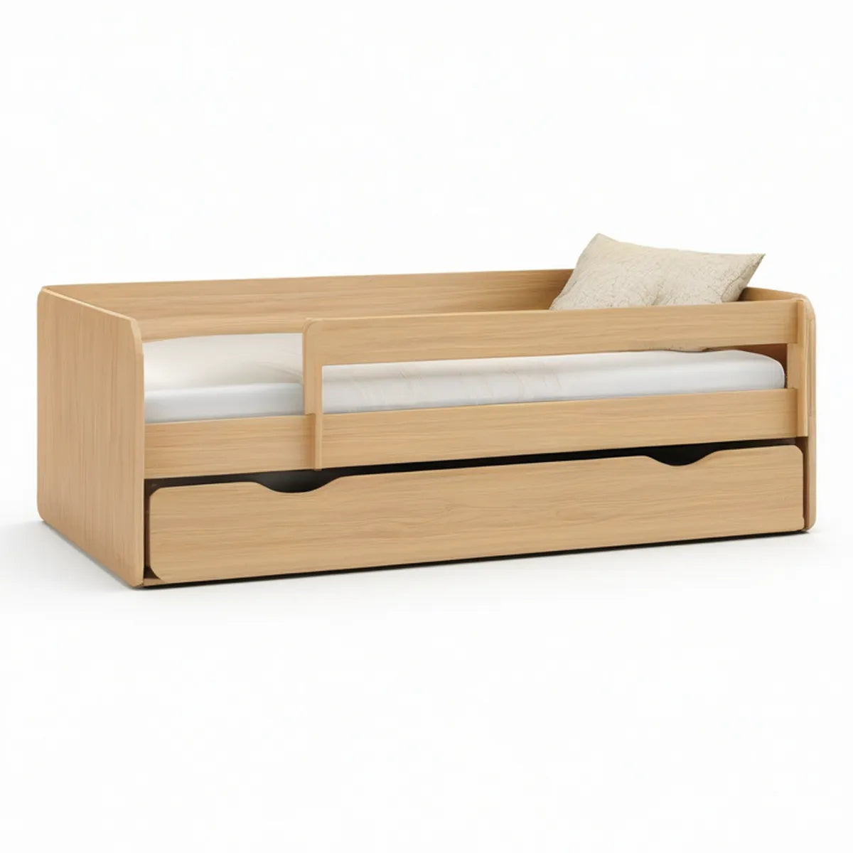 Cama infantil em pinho natural com gavetão, para colchão 140 x 70 cm